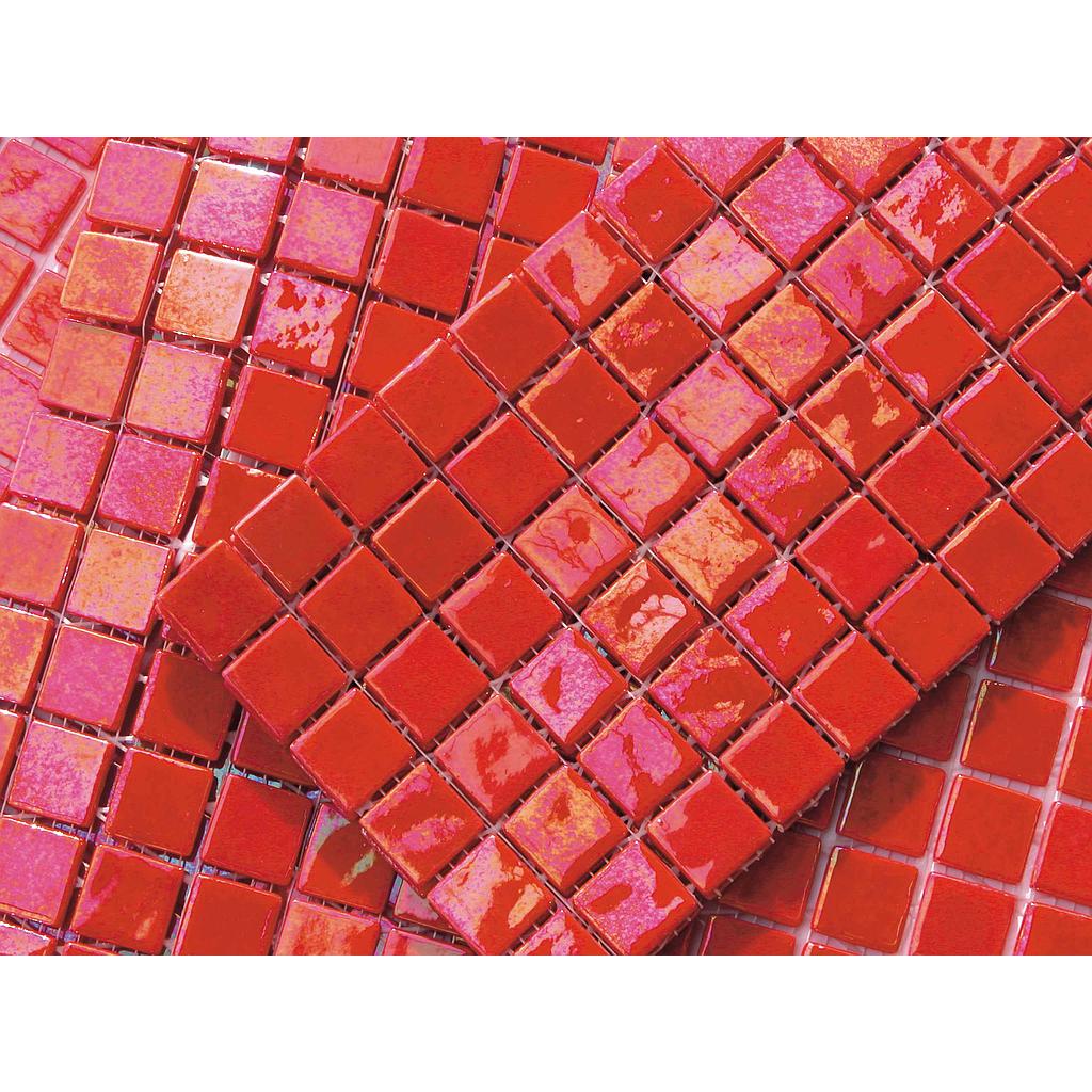 Pate de verre Irisé Rouge 2,4 x 2,4 cm, par 100g