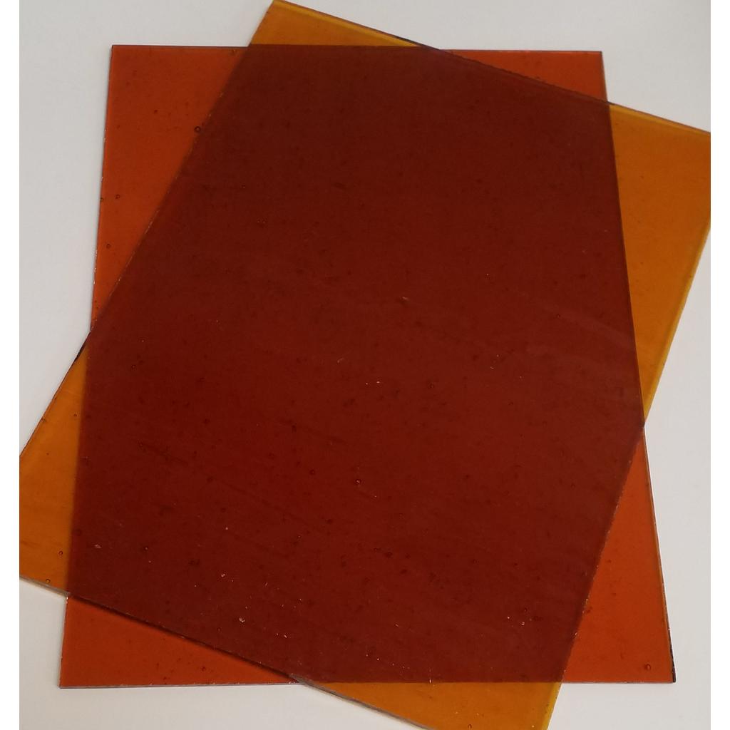 Plaque de Verre 15 x 20 cm, Marron Transparent