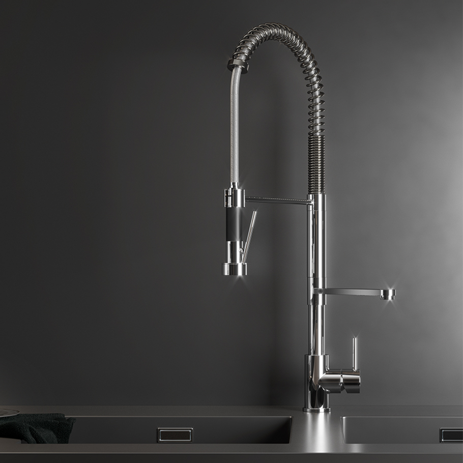 Fellow - Mitigeur Evier - Avec Douchette - Bec Pivotant - FKM17 (CR - Chrome)