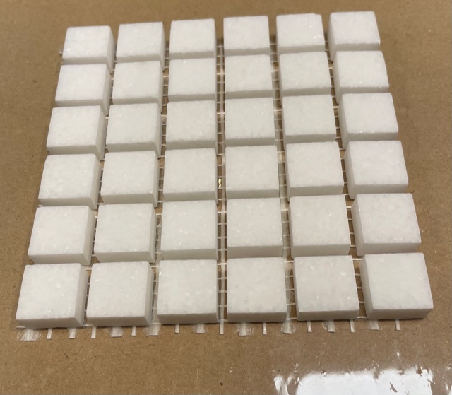 Marbre - Blanc Granit Thassos 1,5 x 1,5 cm, Par 100g