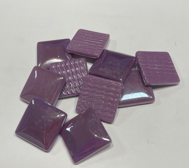 Pate De Verre  Violet Irisé 2.5 x 2.5 