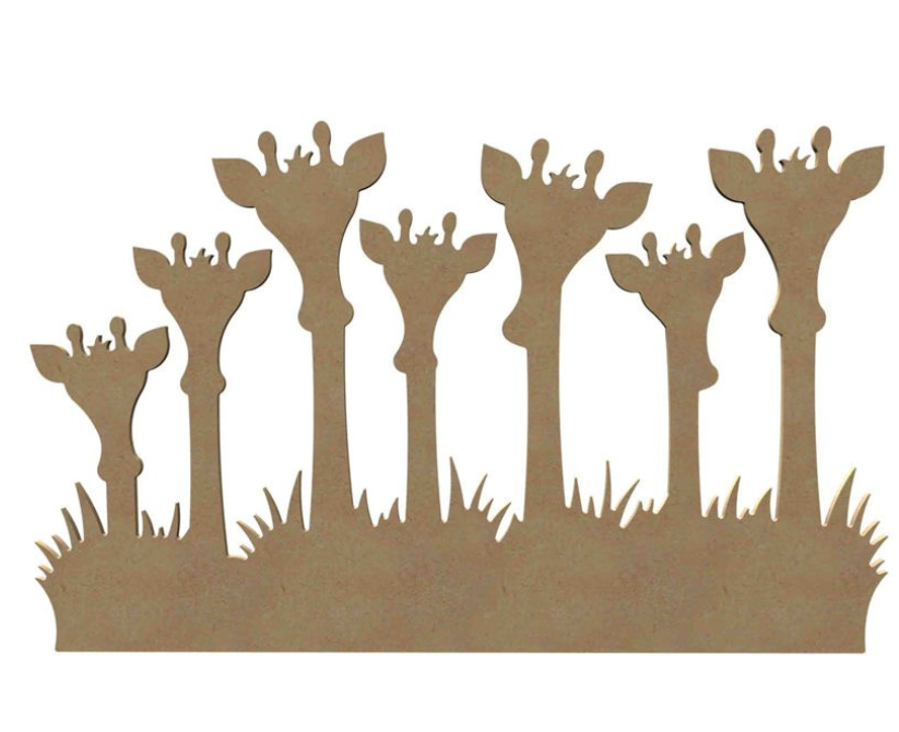 Famille girafes en bois  58 cm