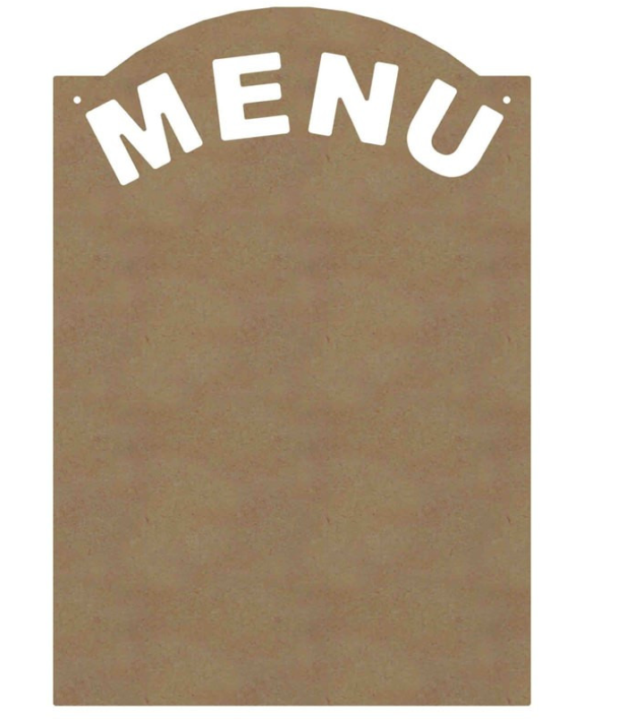 Tableau menu chapeau gendarme en bois 48 x 58 cm