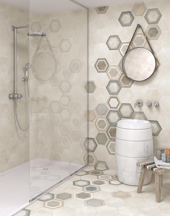 Grès Rift Hexagono, 23.3 x 26.8 cm, Vendu au m², 1 Bte = 0.515 m²