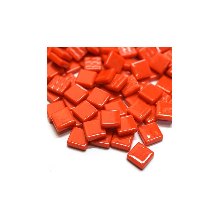 Pate de Verre 0.8 x 0.8 cm - Rouge Corail , Par 100 g