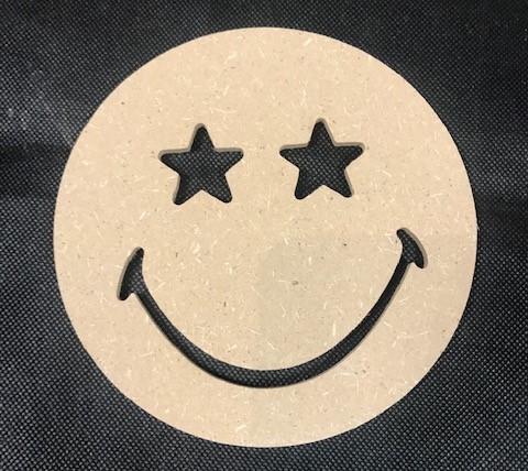 Smiley Yeux Etoiles- 14x14 cm