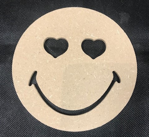 Smiley Yeux Cœurs- 14x14 cm