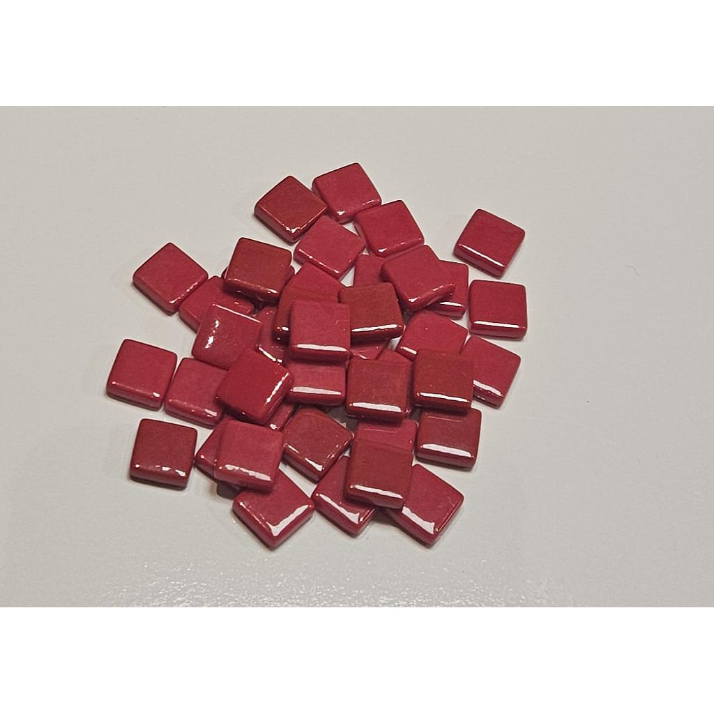 Pate de Verre 1.2 x 1.2 cm - Rouge Unis, Par 100 g