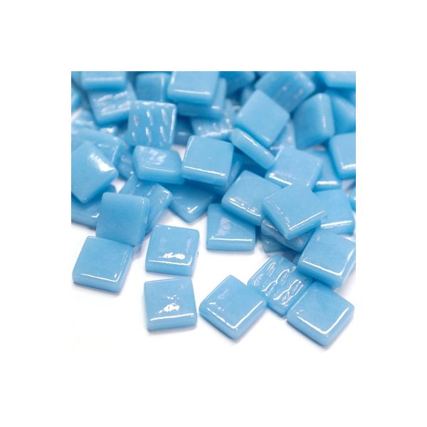 Pate de Verre 0.8 x 0.8 cm - Bleu Ciel Unis, Par 100 g .