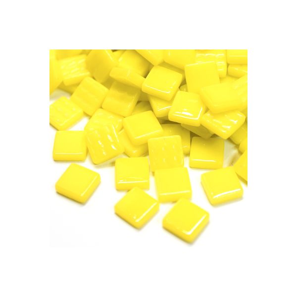 Pate de Verre 0.8 x 0.8 cm - Jaune Citron Unis, Par 100 g 