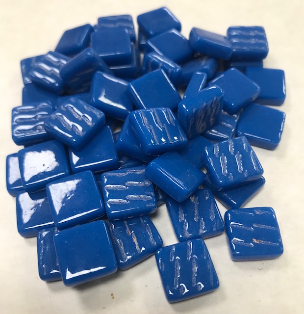Pate de Verre 0.8 x 0.8 cm - Bleu Foncé Unis, Par 100 g .