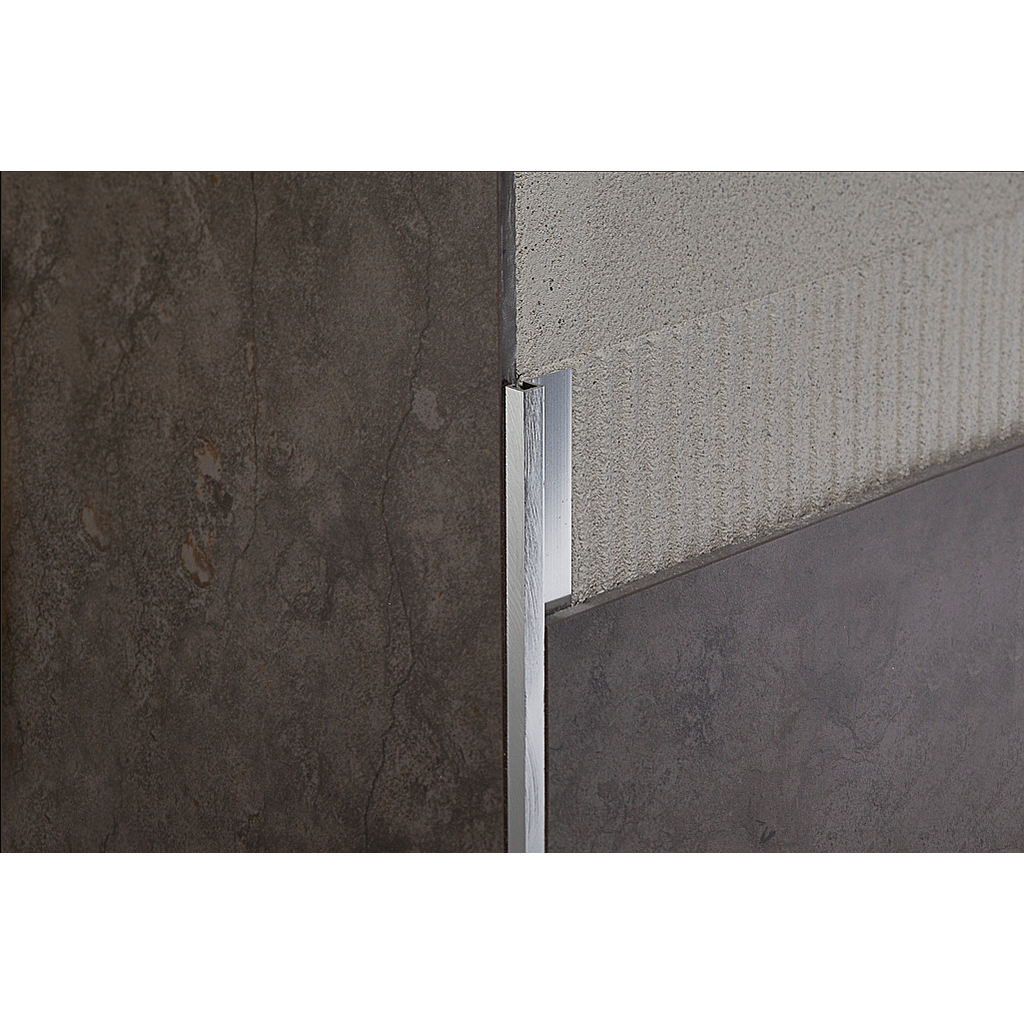 ZQAGN / - Profilé bords droits - ProAngle Q - Alu Brillant Griffé Argent - 2.70 ml