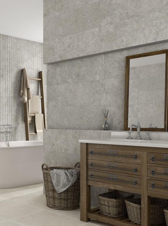 Faïence Sarlat, 31.5 x 100 cm, ep. 8.7 mm, Vendu au m², 1 Bte = 1.26 m² 