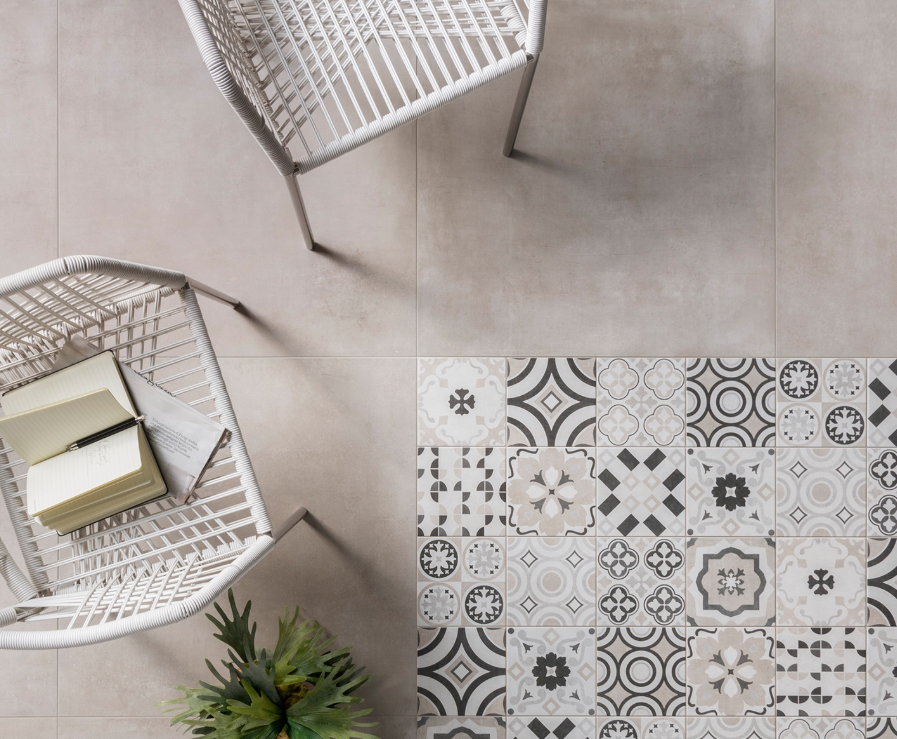 Grès Cérame Flow Decori, 20 x 20 cm, ep. 8.2 mm,1 Bte = 1.36 m²