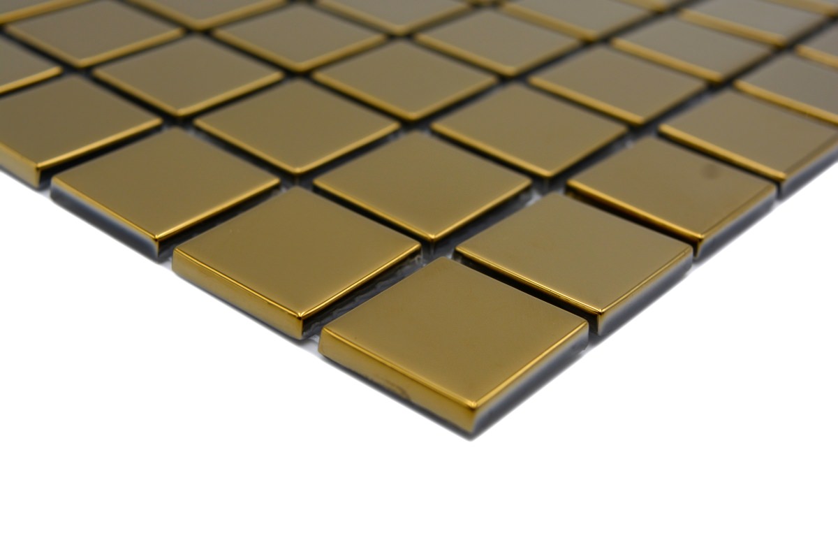 Pate de Verre Miroir Or 2.5 x 2.5 cm, à la pièce